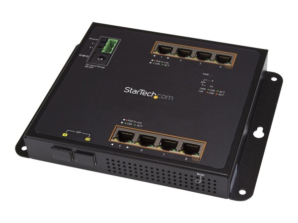 STARTECH.COM STARTECH.COM 8 Port PoE+ Gigabit Ethernet Switch plus 2 SFP Ports - Industrieller Managed Gigabit Sw