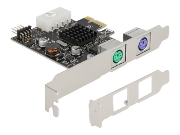 DELOCK PCI Express x1 Karte zu 2 x PS/2 und USB Pfostenstecker - Low Profil 90049
