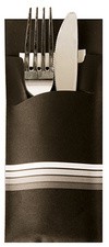 PAPSTAR Servietten-Tasche "Stripes", schwarz / weiß