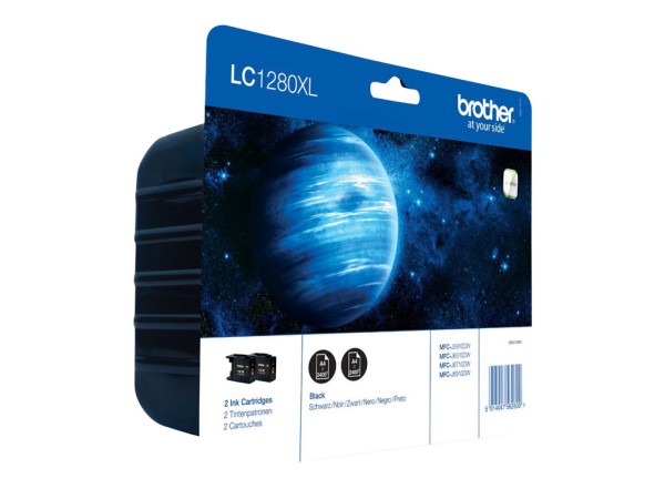 BROTHER LC1280XL Twin Pack 2er Pack Schwarz Tintenpatrone LC1280XLBKBP2DR