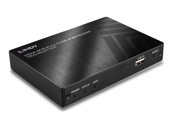 LINDY LINDY KVM over IP Extender, Transmitter Erweitert HDMI 4K30, USB HID und IR über ein IP-Netzwerk (38