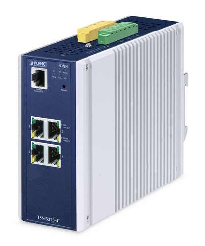 PLANET TECHNOLOGY IP30 DIN-rail Industrial L2+ TSN-5225-4T