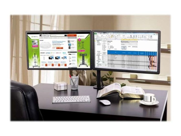TECHLY Schreibtischhalterung f. 2LCD 13"-27" Klemme waagere. ICA-LCD-382-D