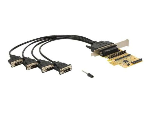 DELOCK PCIe x1 Seriell 4x RS-232 mit Spannungsversorgung 89447