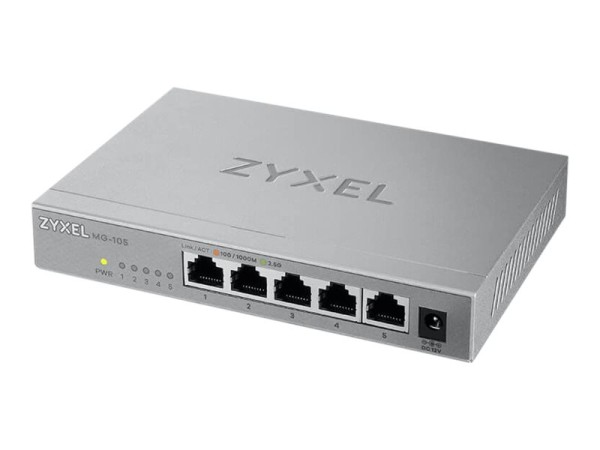 ZYXEL 5-Port unmanaged 2,5 Gbit/s Switch (MG-105-ZZ0101F) [ideal für Gaming MG-105-ZZ0101F