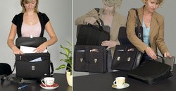 WEDO Damen-Aktentasche Elegance, Kunstleder/Nylon, schwarz
