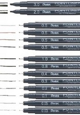 PentelArts Permanent Fineliner Pointliner, schwarz, 0,8 mm