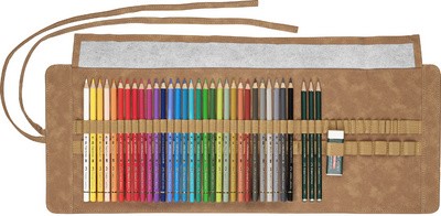 FABER-CASTELL Buntstifte POLYCHROMOS, Stifterolle, 34-teilig