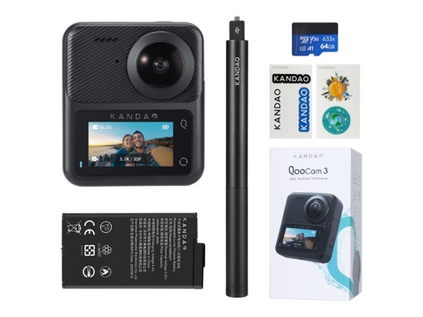 KANDAO QooCam 3 360° Action Camera - Travel Combo Q23G-02