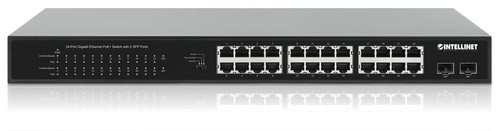 INTELLINET INTELLINET 24Port Gigabit PoE+ Switch 2x1G SFP 370 W