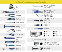 HEYTEC Werkzeug-Rucksack "Montage", bestückt, 90-teilig