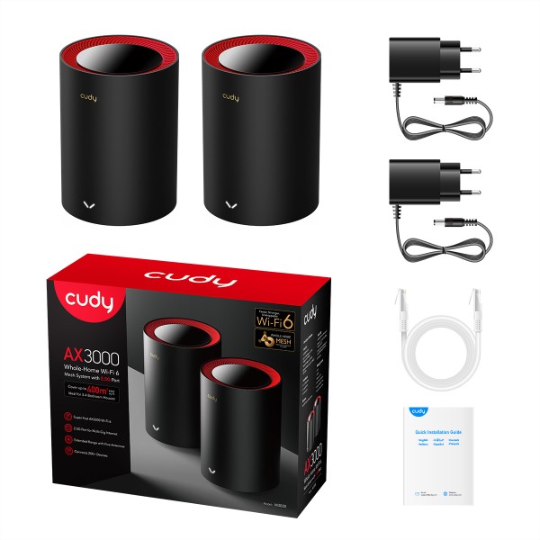 CUDY CUDY M3000 AX3000 Wi-Fi 6 Mesh 2.5G 2er-Pack - Access Point