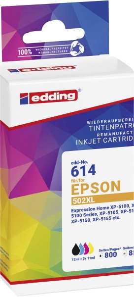 EDDING EDDING EDD-614, Schwarz, Cyan, Magenta, Gelb, 12 ml, 11 ml, 4 Stück(e), 800 Seiten