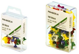 WEDO Pinnwand-Nadeln, farbig sortiert, 200er Kunststoffdose