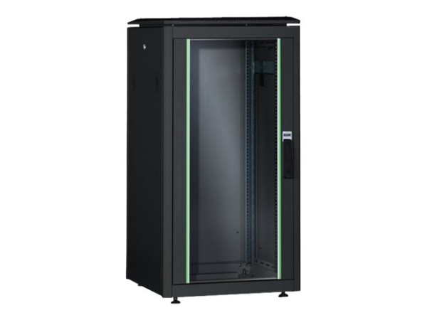 DIGITUS DIGITUS 26HE Unique Netzwerkschrank 800x800 mm Glastür schwarz