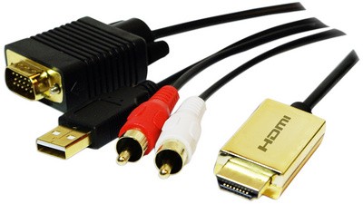 LogiLink HDMI auf VGA/Audio Konverter, 2,0 m, schwarz