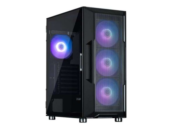 ZALMAN i3 Neo PC-Gehäuse, Midi-Tower, ATX, RGB, Tempered Glass - schwarz I3 NEO ARGB BLACK