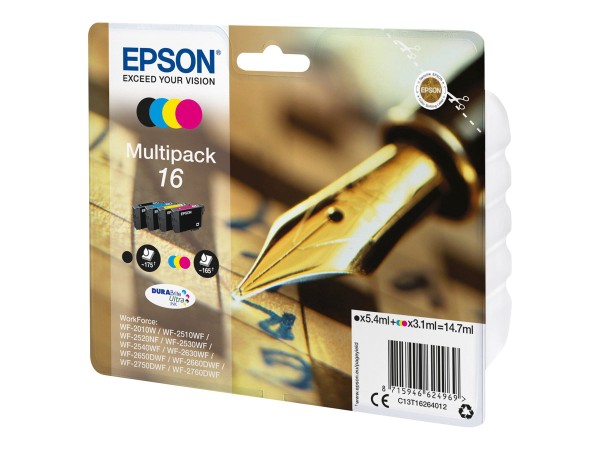 EPSON EPSON 16 Multipack 4er Pack Schwarz, Gelb, Cyan, Magenta Tintenpatrone