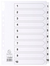 EXACOMPTA Karton-Register 1-20, DIN A4, weiß, 20-teilig