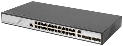 DIGITUS 19" Gigabit Switch, Managed, 2 Uplinks, 24 Ports