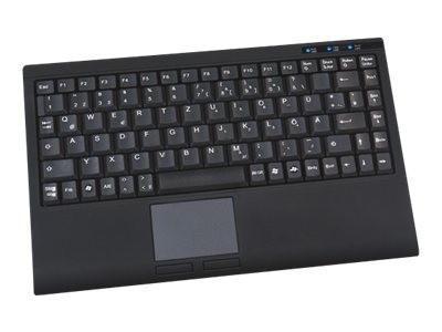 KEYSONIC KEYSONIC ACK-540U+ Mini-Tastatur schwarz flacher Bauform Touchpad SoftTouch Funktionstasten USB Plu