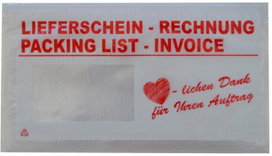 dm-folien Lieferscheintasche, DIN C6, mit Aufdruck