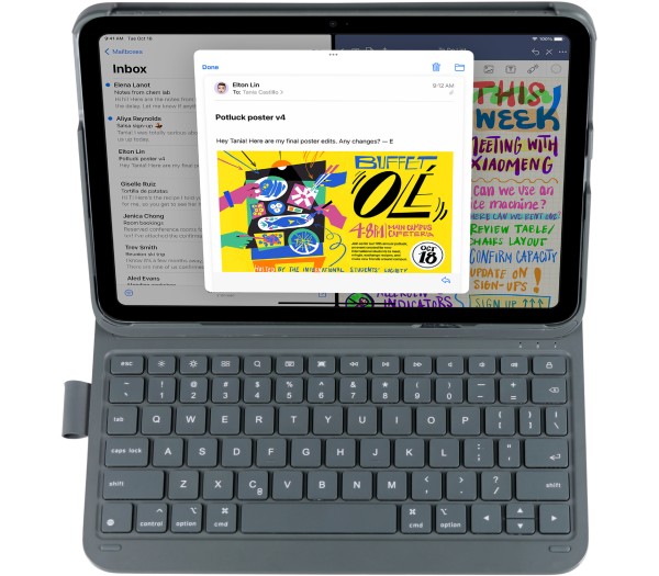 DEQSTER Slim PRO Keyboard 10.9" - iPad Tastatur - mit QWERTZ Layout 90-2000034