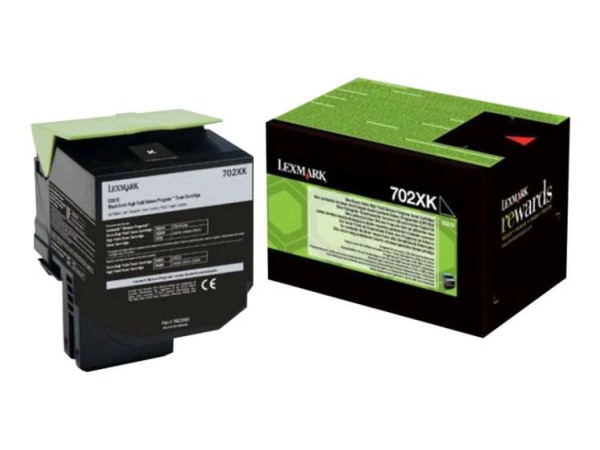LEXMARK 702XK Besonders hohe Ergiebigkeit Schwarz Tonerpatrone LCCP, LRP 70C2XK0