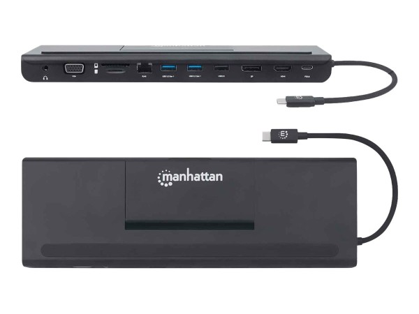 MANHATTAN MANHATTAN USB-C 11-in-1-Dockingstation MST für drei Monitore