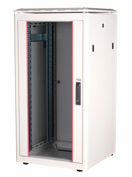 EQUIP Serverschrank 19" 22U 600x600mm Glastür grau EDF-22-6060-G-BMAA