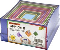 folia Geschenkboxen "Eckig", 12 Stück Größen/Farben sortiert