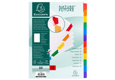 EXACOMPTA Karton-Register, DIN A4, weiß, 6-teilig