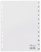 DURABLE Kunststoff-Register, Zahlen, A4, 10-teilig, 1 - 10