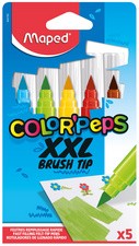 Maped Fasermaler XXL COLOR'PEPS BRUSH TIP, 5er Kartonetui