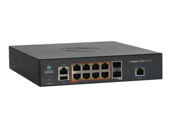 CAMBIUM NETWORKS CAMBIUM NETWORKS CAMBIUM Intelligent Ethernet Switch 8 x 1G and 2 SFP fiber ports no power cord L2 &