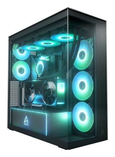 ARCTIC Xtender VG Mirror Black E-ATX Gaming Gehäuse mit Seitenfenster ACPCC00019A
