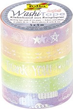 folia Deko-Klebeband Washi-Tape "HOTFOIL RAINBOW", 5er Set