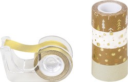 HEYDA Deko-Klebeband Mini "Bäume", gold / natur