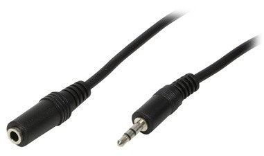 LogiLink Audiokabel, Stecker - Kupplung, 3 m, schwarz