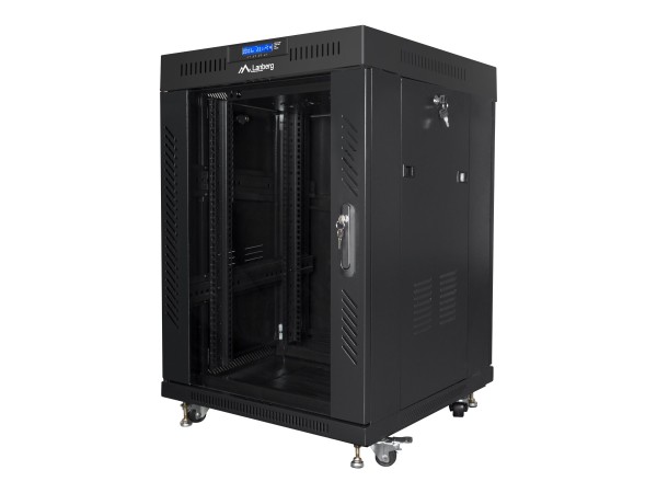 LANBERG LANBERG 19" 15U 600X600 SCHWARZ GLASTÜR LANBERG (FLAT PACK)