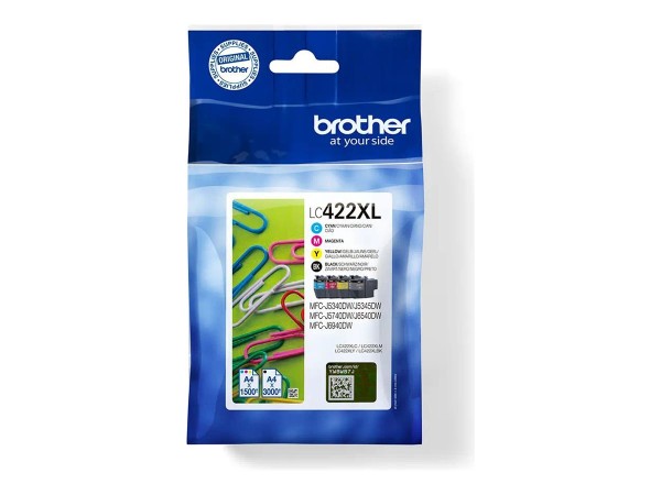 BROTHER BROTHER Black Cyan Magenta and Yellow Ink Cartridges Multipack Each cartridge prints up to 1500 page