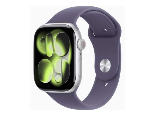 APPLE Watch S11 Aluminium 46mm Silber (Sportarmband nebelviolett) S/M MEV94ZR/A