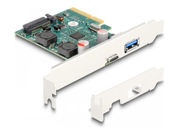 DELOCK PCI Express x4 Karte zu 1 x extern USB 10 Gbps Type-C Buchse + 1 x e 90107