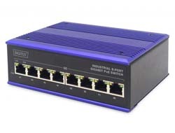 DIGITUS Industrial Gigabit PoE Switch, 8 Port, Unmanaged