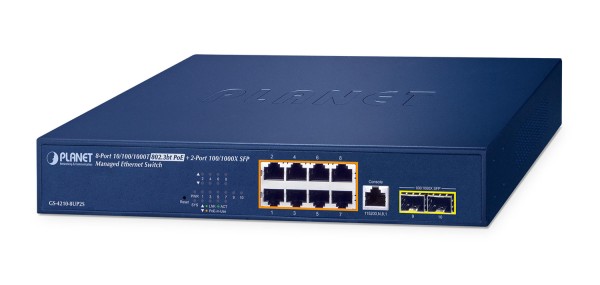 PLANET TECHNOLOGY IPv6/IPv4, 8-Port GS-4210-8UP2S