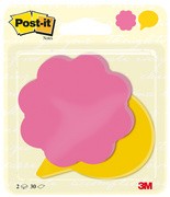 Post-it Haftnotizen Notes Die-Cut "Blume & Sprechblase"