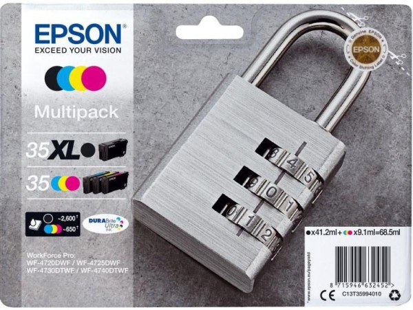 EPSON EPSON 35XL Multipack 4er Pack XL Schwarz, Gelb, Cyan, Magenta Tintenpatrone