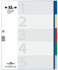 DURABLE Kunststoff-Register, A4, PP, 20-teilig, blanko