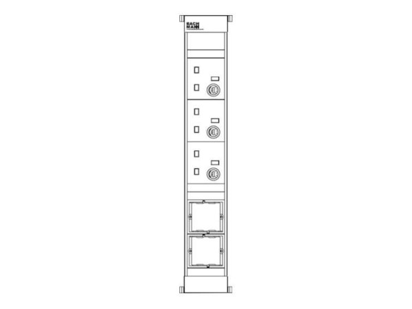 BACHMANN Steckdoseneinheit Power Frame ALU 6-fach 9.160.361