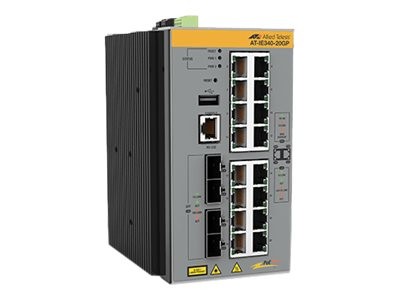 ALLIED TELESIS ALLIED TELESIS 16x 10/100/1000T, 4x 100/1000X SFP, Industrial Ethernet, Layer 3 Switch, PoE+ Support